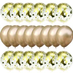 Balões de confete de látex de metal brilhante, 12 polegadas, decorações para festa de aniversário de feliz, menino e menina, suprimentos para festa de casamento, chá de bebê - Image 2