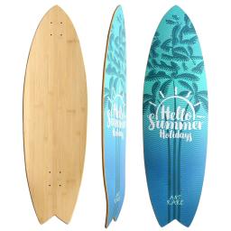 Terra carver surf skate deck só carbonizado fibra de vidro de bambu novo design côncavo - Image 1