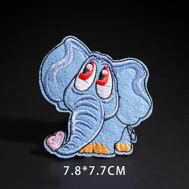 Patches 3D Bordados de Animais para Roupas: Lobo, Elefante, Cabra e Gato em Estilo Punk e Desenhos Animados para DIY