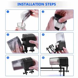 Aquário com temporizador automático programável para peixes, 175ml, alimentador com temporizador automático para o fim de semana ou feriado com 2 dispensadores de comida para peixes - Image 3