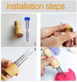 IMZAY-Kit De Ferramentas De Feltragem De Lã Com Cabo De Madeira, Kit De Iniciação De Fios, DIY, 60 Pcs, 70Pcs - Image 5