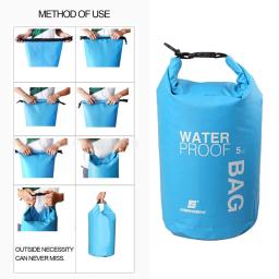 Mochila seca impermeável, bolsa ultraleve de pvc com 2/8/40/70l para acampamento, trilha e natação, para viagem - Image 5