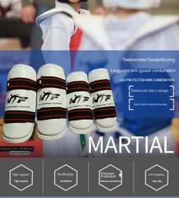 Equipamento de proteção de taekwondo para adultos e crianças, conjunto completo de proteção de braços e pernas, caneleira de karatê - Image 2