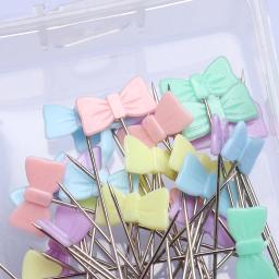 Botão Pins Com Caixa, Acessórios De Costura, Patchwork Pins, Artesanato, Flor, Laço, DIY, 100Pcs por lote - Image 3