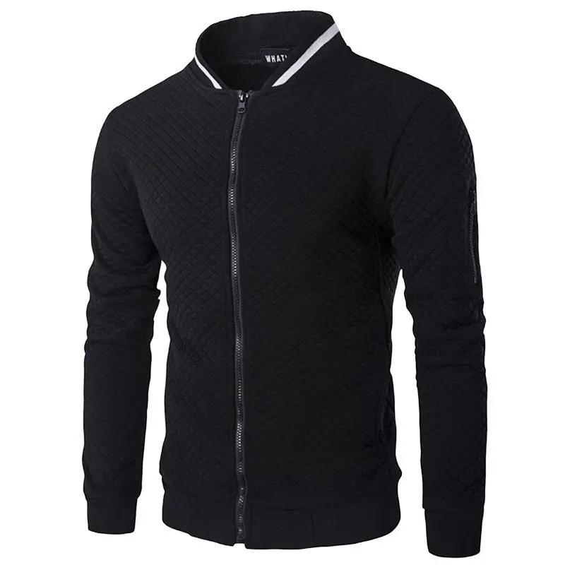 Masculino conjunto de roupas esportivas de treino dos homens da marca roupas de fitness duas peças jaqueta de manga longa + calças casuais - Image 1