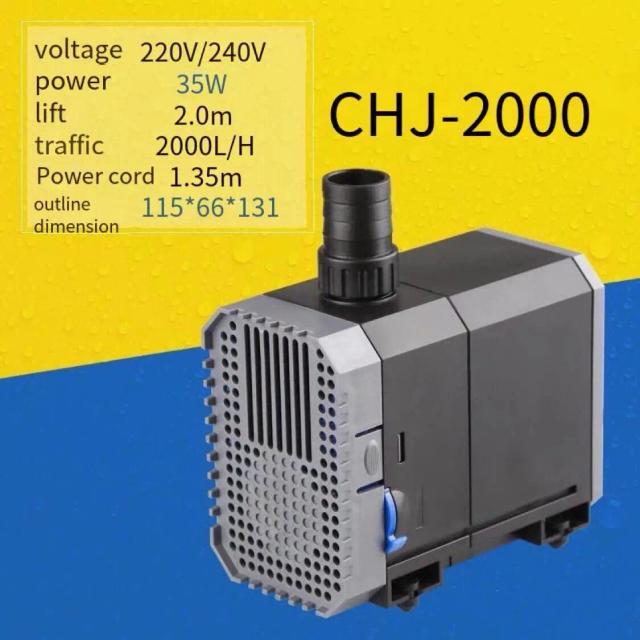Bomba de Água Submersível Ultra Silenciosa para Aquários, Jardins e Lagos com Filtro Ajustável 1500-5000L/h