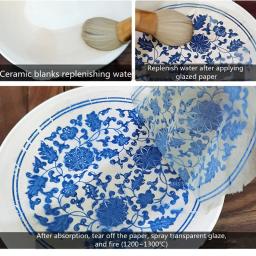 Cerâmica arte argila cerâmica underglaze colorido flor de transferência de papel jingdezhen azul e branco decalques de porcelana adesivo 47*35cm - Image 5