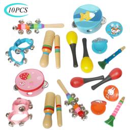 Brinquedos de percussão musical iniciante, instrumentos musicais encaixotados, educação infantil, cultivo do ritmo, brinquedos educativos, 10pcs - Image 1
