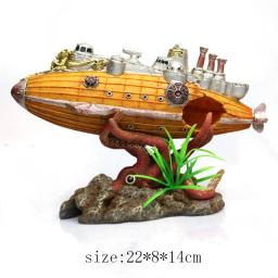 Decoração para aquário, acessórios para tanque de peixes, ornamentos de resina, barco, aquário submerso, paisagismo, decoração de tanque de peixes, artesanato, suprimentos para animais de estimação - Image 2