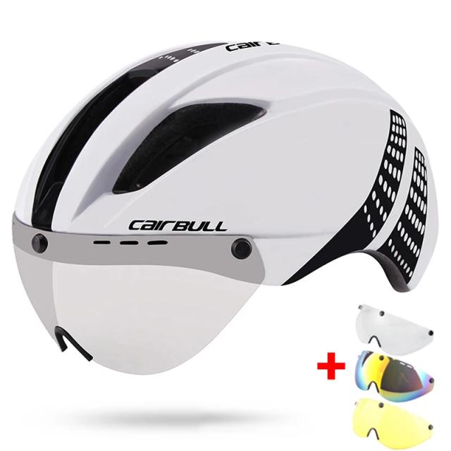 Capacete Integral Cairbull TT para Bicicleta com Óculos Inclusos - Modelo Aero para Homens e Mulheres, Adulto, EPS Plus PC
