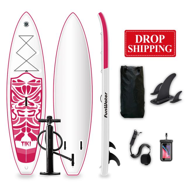Skimboard Inflável com Barbatanas FCS para Surf e Pesca, Prancha SUP em Epóxi Macio