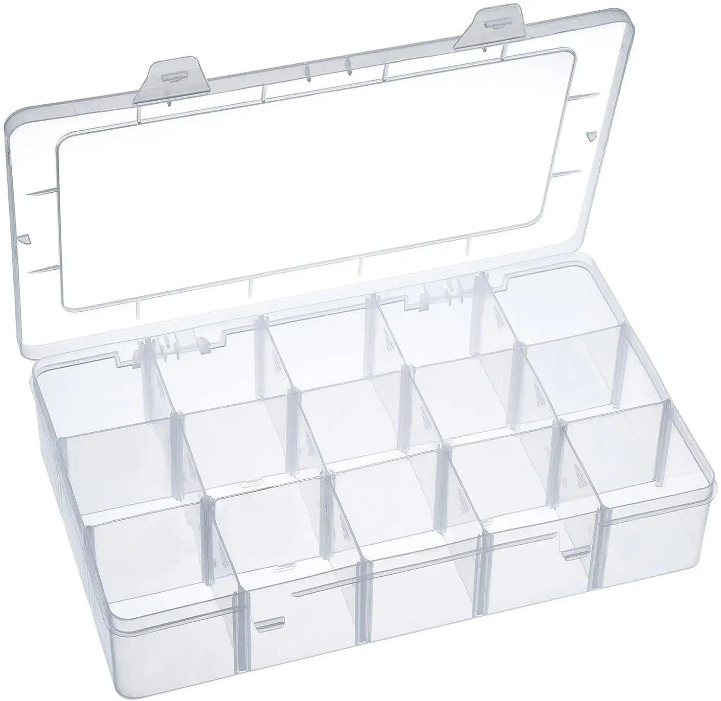 Artesanato Organizador Caixa De Armazenamento para Washi Tape, Arte Suprimentos e Adesivo, 15 compartimentos, transparente - Image 1