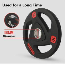 Disco de borracha revestida para exercício de barra, equipamento de treinamento para atividade física, 2.5 a 20kg, uso em academia, 1 peça - Image 6