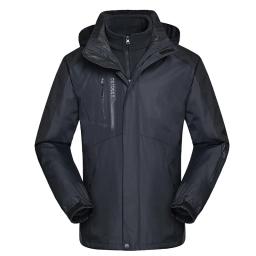Jaqueta para homem e mulher, casaco impermeável de outono e inverno para acampamento, caminhadas e pesca, corta-vento com capuz 3 em 1, casaco plus size de tamanho grande - Image 1