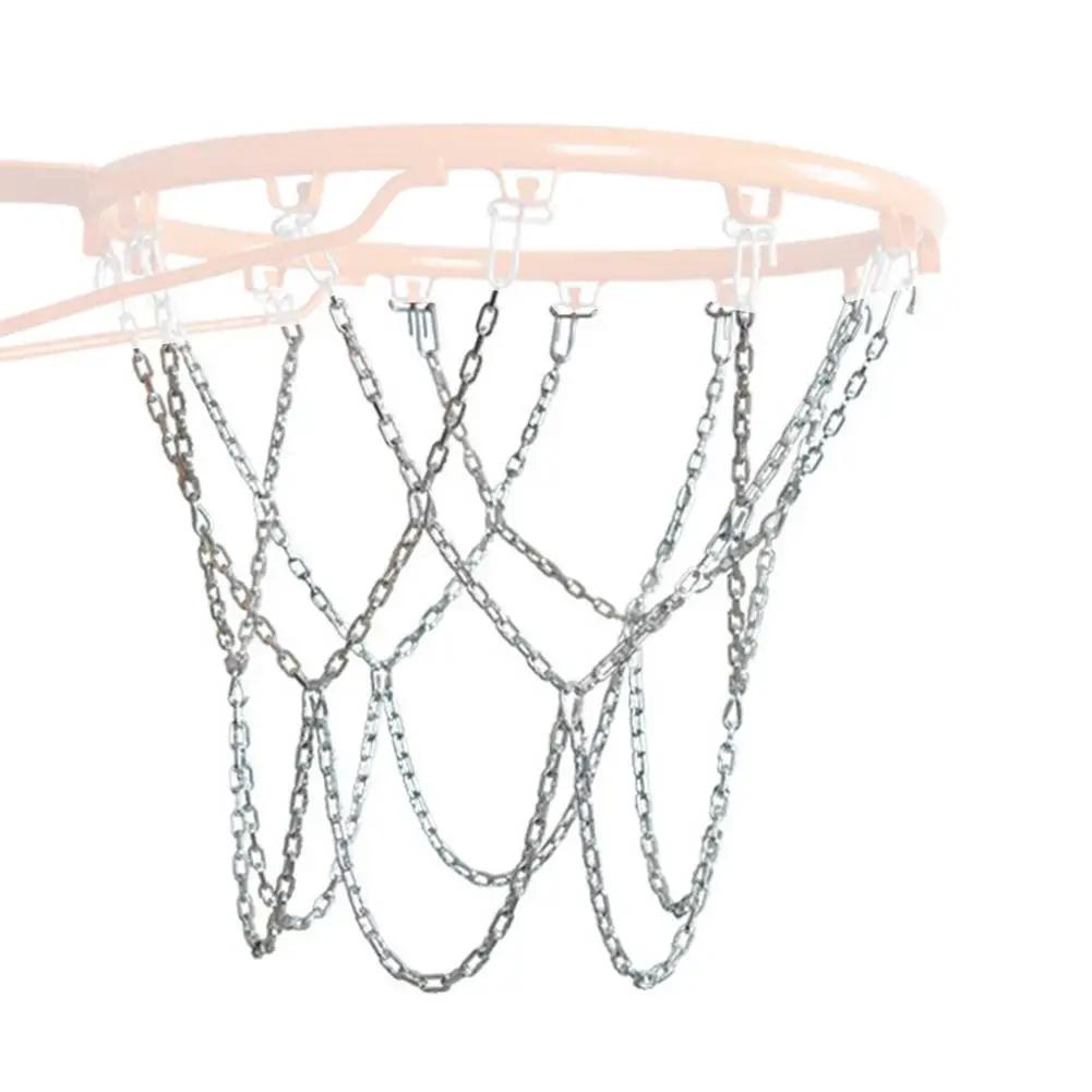 Rede de basquete de metal corrente negrito resistente cesta bola redes de ferro acessórios de exercício durável cesta de basquete objetivo aro malha - Image 1