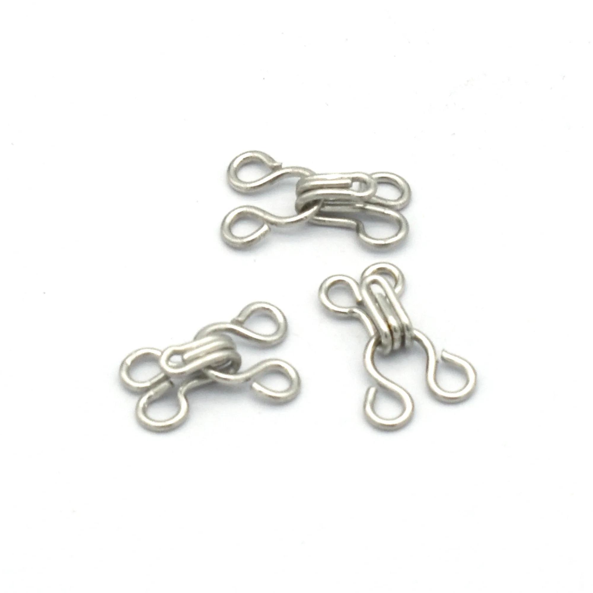 Prendedores de gancho e olhos largos de prata, gancho preto para lingerie, fechos de vestido, costura, artesanato, saia diy, acessório de costura 8mm * 7mm - Image 1
