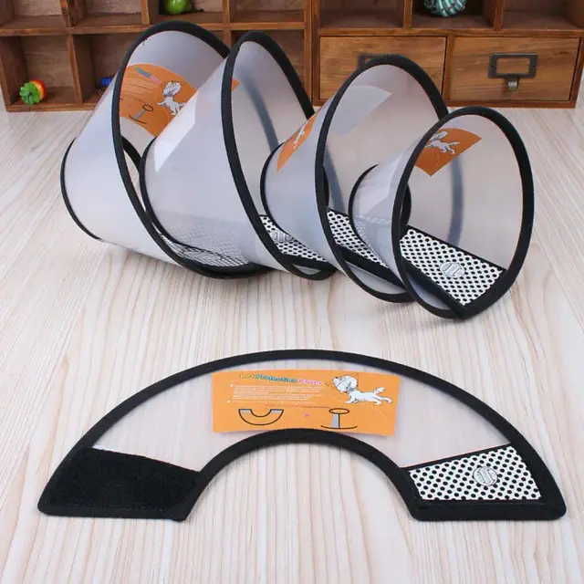Coleira Protetora Ajustável para Pets - Ideal para Recuperação de Cães e Gatos com Proteção Cicatrizante