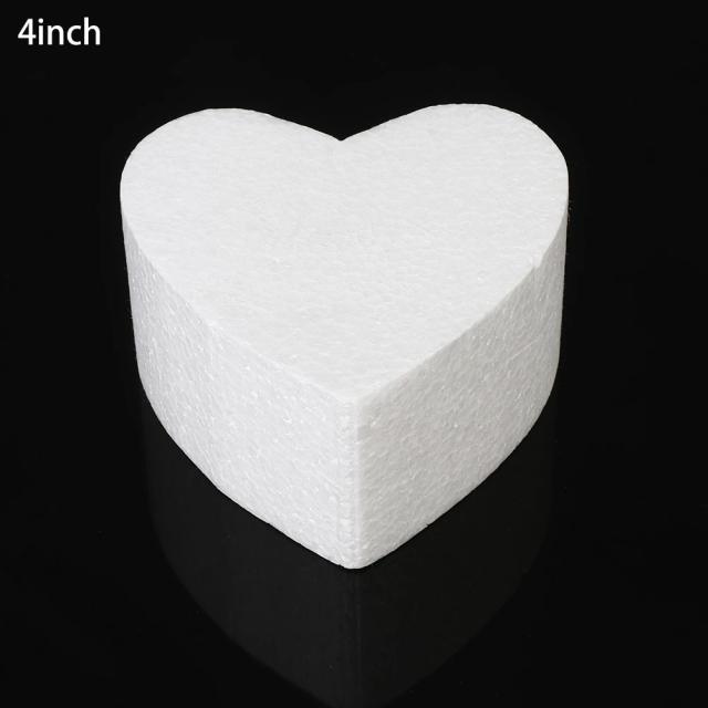 Bolo em Forma de Coração de Poliestireno para Decoração de Casamento DIY - Manequim em Espuma Isopor nas Medidas 4", 6" e 8"