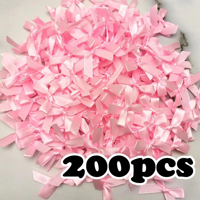 Laço de fita de cetim com tamanho pequeno, faça você mesmo, decoração de festas, faça você mesmo, fresco, rosa - Image 1