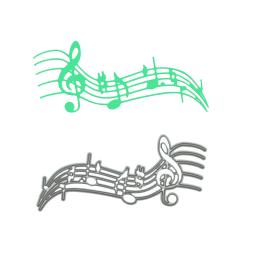 Corte de metal dados scrapbooking música nota musical no stave cortador de pessoal diy cartão de papel álbum de fotos decoração clipart molde - Image 1
