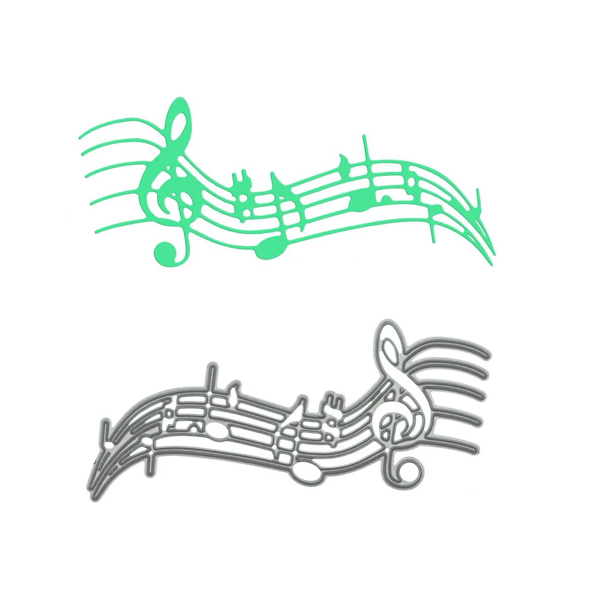 Corte de metal dados scrapbooking música nota musical no stave cortador de pessoal diy cartão de papel álbum de fotos decoração clipart molde - Image 1