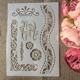 4 Pçs/set A4 Paris Letras Ondulado Flor DIY Camadas Stencils Pintura Scrapbook Coloração Embossing Álbum Modelo Decorativo - Image 3