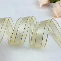 Fitas egde para decoração de festa, 5 jardas 25mm, organza, metálico, dourado, para casamento, natal, festa, presente, fita de embalagem para artesanato - Image 4