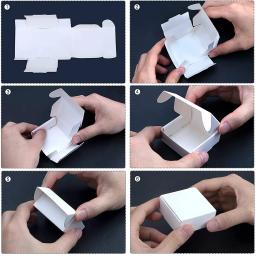 Caixa de presente quadrada dobrável Kraft, caixas artesanais para jóias, favores de festa de Natal, pequenas empresas, preto, branco, marrom, 20 pcs, 50pcs - Image 6