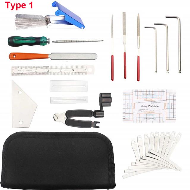 Kit 3 em 1 para Limpeza e Manutenção de Guitarras com Cortador de Cordas e Nivelador de Trastes