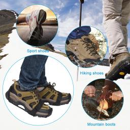 11 studs anti-skid crampons para escalada neve gelo sapatos picos de gelo apertos de gelo grampos inverno pesca ao ar livre anti deslizamento capas para sapatos - Image 3