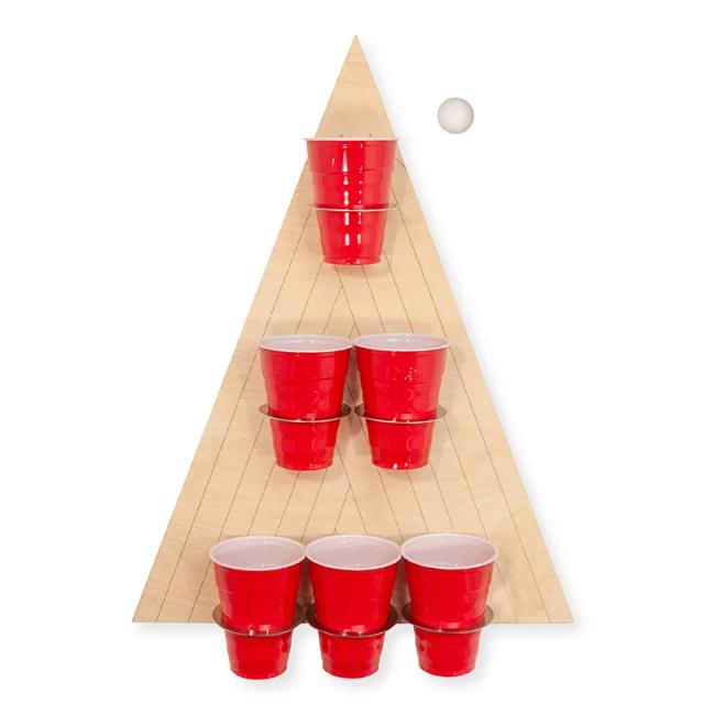 Conjunto de Blackjack Beer Pong com Placa, Suporte Triangular e Diversão para Festas