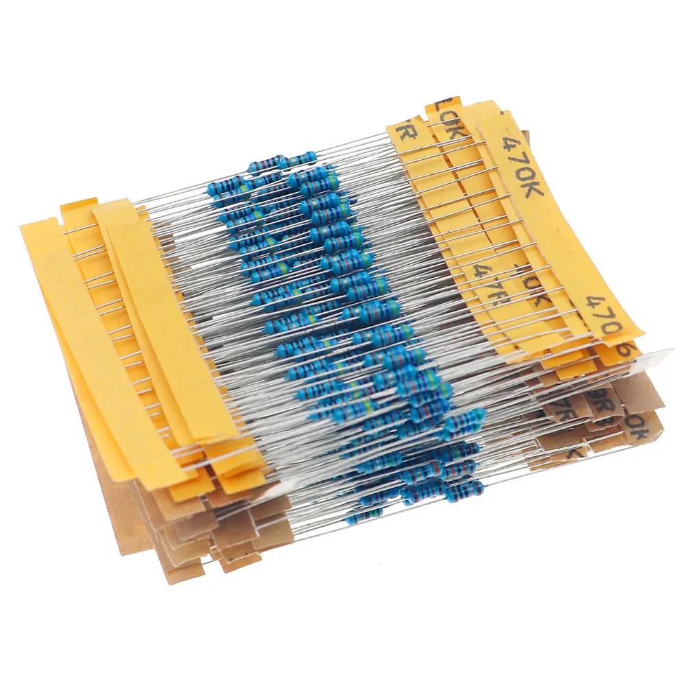 500 pçs/lote 50 valores 1/4W 0.25W 1% Kit de sortimento de resistor de filme de metal Conjunto 1ohm-10M ohm pacote de resistência - Image 1