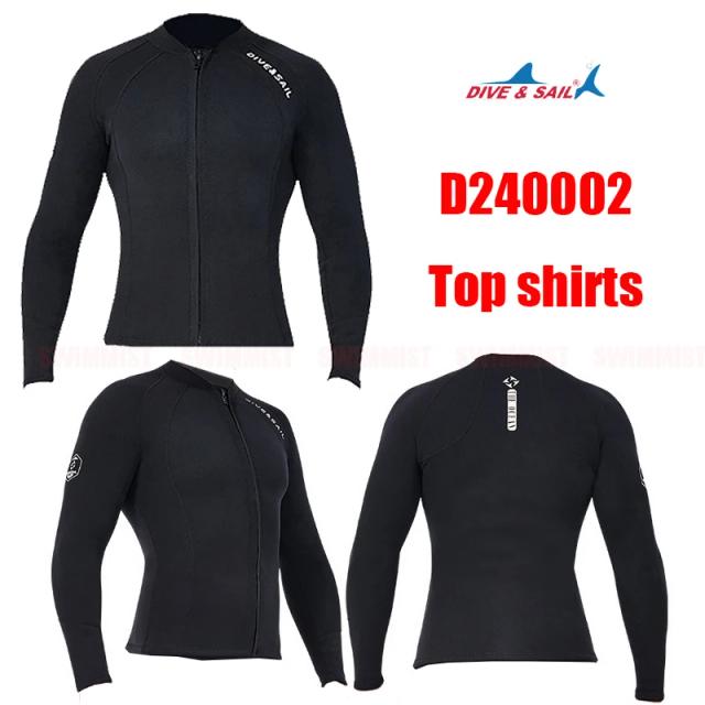 Roupa de mergulho masculina em neoprene 2mm, com proteção de mangas longas para surf, natação e conforto térmico
