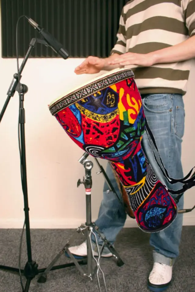Bateria Leve Djembe de Tecido de Pele de Carneiro com Cálice de Corda e Tampa, 8 Polegadas