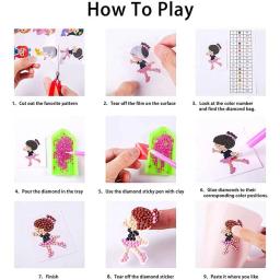 Pintura diamante adesivos para crianças, DIY arte dos desenhos animados set, iniciantes mosaico adesivos, números Kits, conjunto de artesanato, novo, 2022 - Image 2
