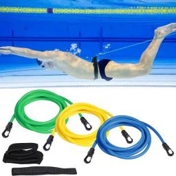 Cinto de natação ajustável para treinamento, Elastic Swim Belt, corda de segurança, ferramentas de piscina, tubos de látex Bandas, acessórios - Image 1