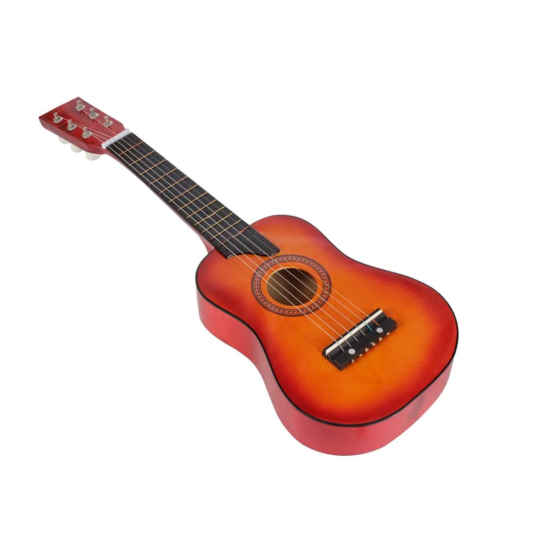 Guitarra acústica de basswood de 25 polegadas com cordas de picareta para instrumento musical de cordas iniciante quente - Image 1