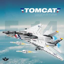 Blocos de construção de aviões militares para crianças Tomcat Fighter Model DIY Large Aircraft, brinquedos para meninos, presentes de aniversário, EUA F-14 - Image 2