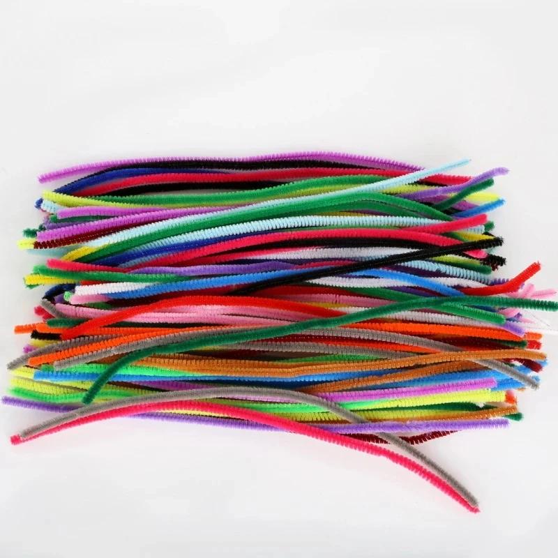 Hastes limpadoras de cachimbos 100 peças, limpadores de cachimbos 5mm, brinquedo educacional de pelúcia colorido para crianças, artesanato de brinquedo diy de limpeza de cachimbos - Image 1