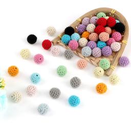 Sunrony 20pcs 16/20mm De Madeira Crochet Beads Bola De Fios Mastigáveis Beads DIY Madeira Dentição Beads Jóias Colar Acessórios - Image 5