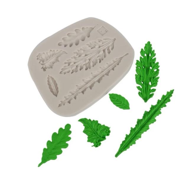 Molde de Folhas de Silicone para Artesanato em Açúcar e Decoração de Bolos Fondant