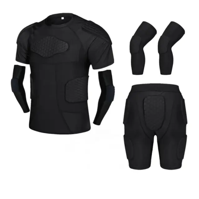 Colete Acolchoado e Shorts de Compressão para Esportes Masculinos: Proteção e Conforto em Futebol, Basquete, Rugby e Paintball