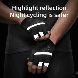 10 estilo rockbros luvas de ciclismo metade do dedo respirável bicicleta mtb estrada gel à prova de choque das mulheres dos homens equipamentos esportivos - Image 6