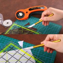 Kit Cortador Rotativo com Tapete de Corte Régua Patchwork, Faca de Escultura, Clipes De Costura Saco De Armazenamento, Tecido Quilting, 125Pcs, 45mm - Image 4