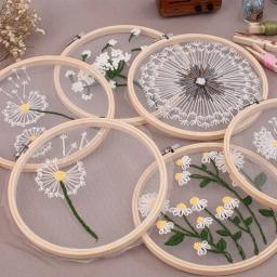 Bordado Hoop Handmade Bordado Kit para Iniciantes, Padrões Floral, Artesanato DIY, Kits Ponto Cruz, 1 Conjunto - Image 1