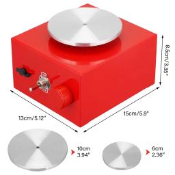 Roda de oleiro diy artesanato ferramentas de cerâmica mini giratórias cerâmica roda cerâmica máquina cerâmica elétrica cerâmica roda ferramentas de argila com bandeja - Image 6