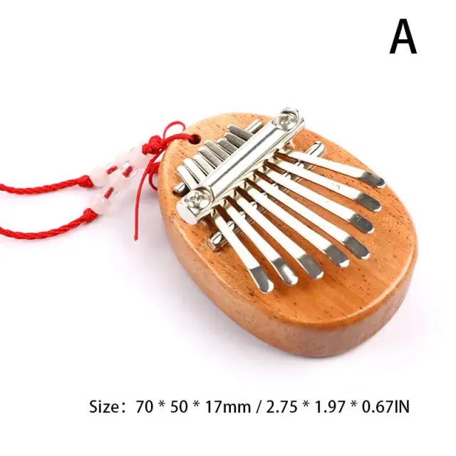 Mini Kalimba de 8 Teclas: Teclado de Madeira Mogno Criativo para Música com 5 Estilos Diferentes