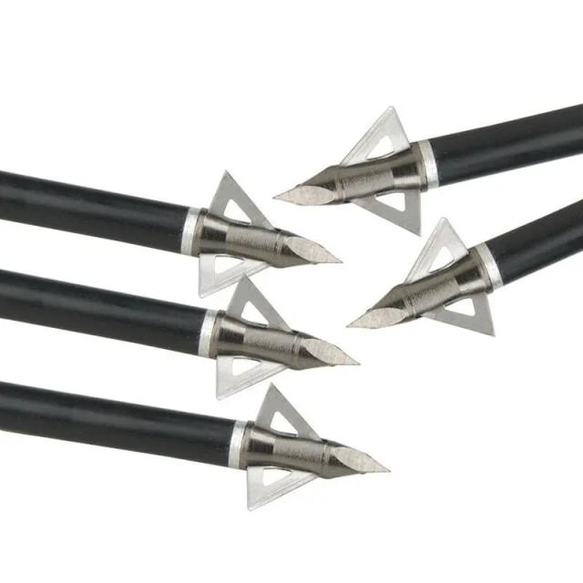 6/12 pçs caça broadhead de aço inoxidável tiro flecha 100gr/125gr 3 lâminas tiro com arco seta cabeça besta setas