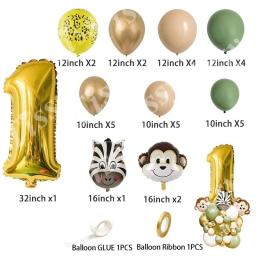 Kit Balão com Balões de Animais Selvagens para Crianças, Decorações para Festa Selva Safari, Verde Abacate, Feliz Aniversário, 33 peças - Image 2