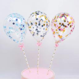Balão lanteado transparente, confete para festa de aniversário, decoração de bolo, balão, látex, cupcake, padrão, lantejoulas, 1 conjunto - Image 4